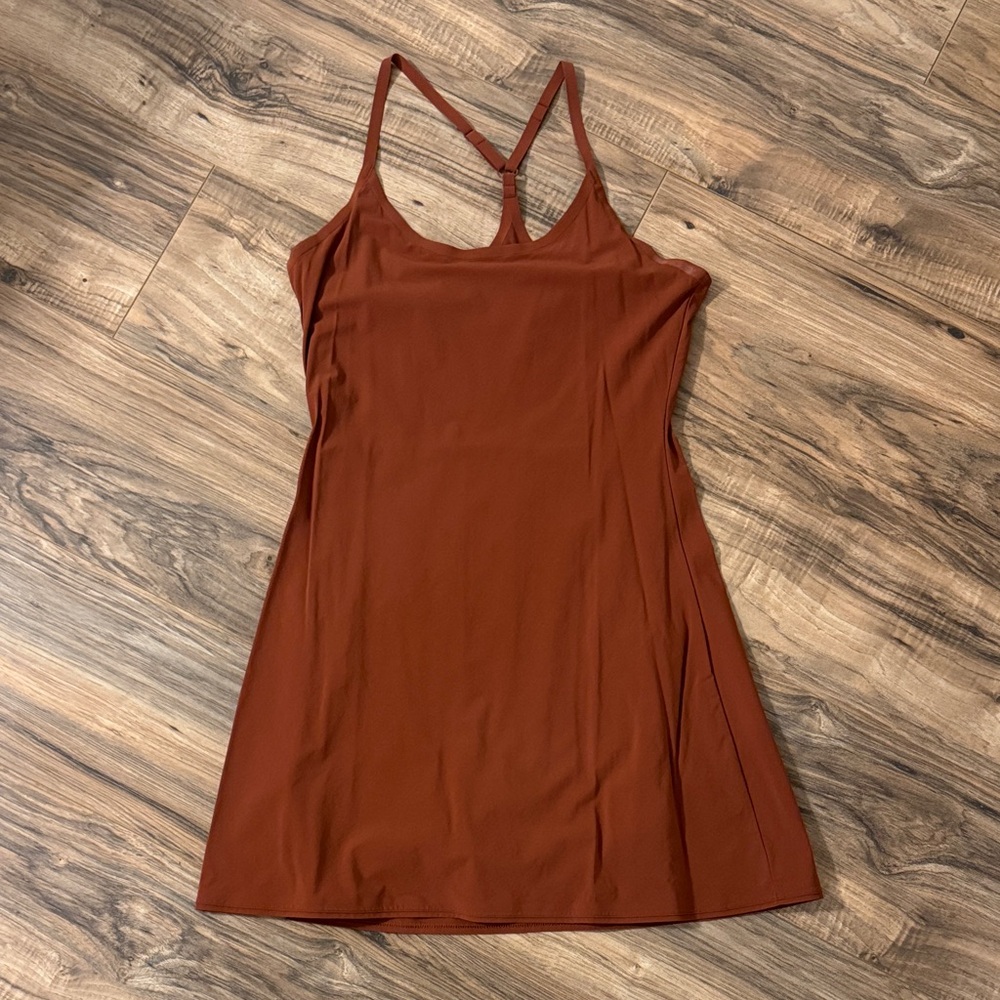 Outdoor Voices Brown Cross-Back Tank Dress
